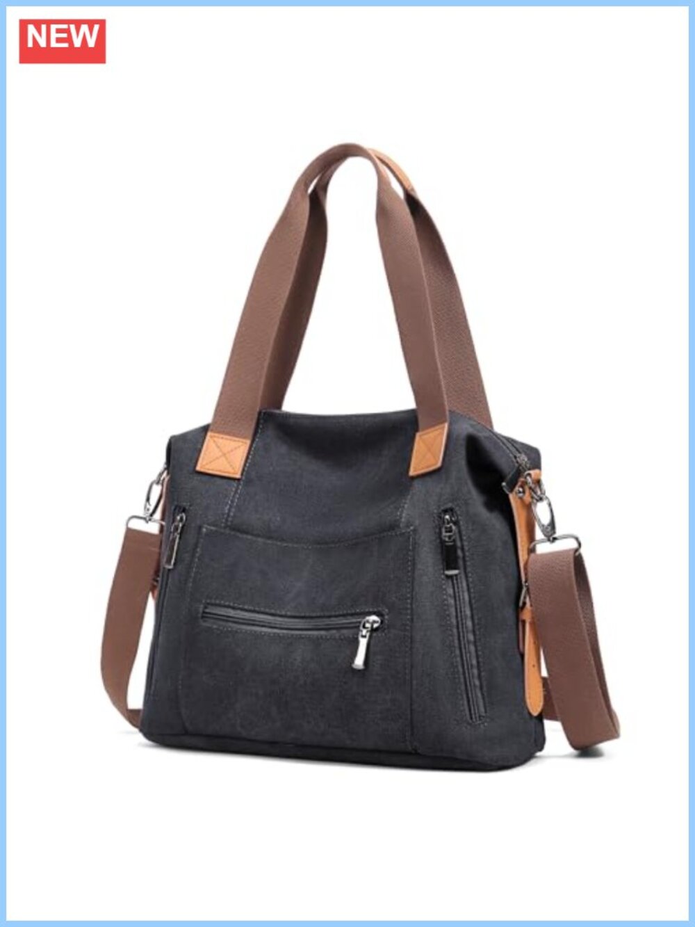 Canvas Shoulder Crossbody Bag Women Tote Purse 16 oz Washed